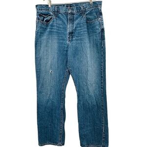 Nautica Loose Fit Relaxed Jeans Distressed Blue Mens Size 36W x 34L Straight Leg